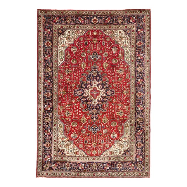 Middle Eastern Hand-Knotted Tabriz Rug For Sale