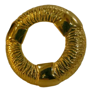 1980s Givenchy Classic Textured/Carved Gold Plate Brooch