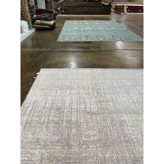 Lavender Handwoven Modern Abstract Area Rug 8'1" X 10'1" For Sale - Image 8 of 11