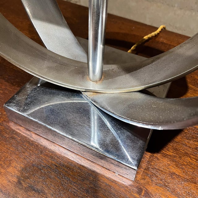 1970s Concentric Chrome Ring Table Lamp Mexico City For Sale In San Diego - Image 6 of 10