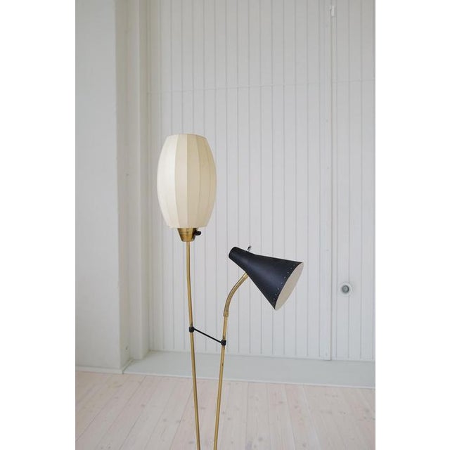 Gold Mid-Century Floor Lamp attributed to Hans Bergström for Ateljé Lyktan, Sweden, 1950s For Sale - Image 8 of 18