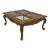 Century Country French Glass Top Coffee Table For Sale