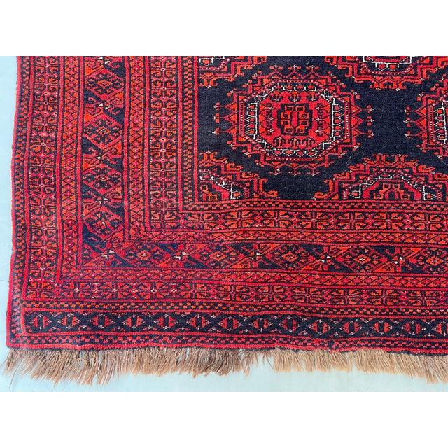 Vintage Afghan Ersari Sarouk Gul Tribal Rug - 5'11" X 3'9" For Sale - Image 4 of 12