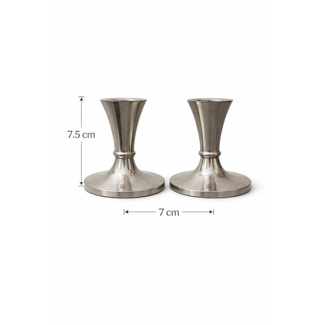 Model 2729 Pewter Candlesticks by Just Andersen, Denmark, 1940s, Set of 2 For Sale - Image 3 of 9