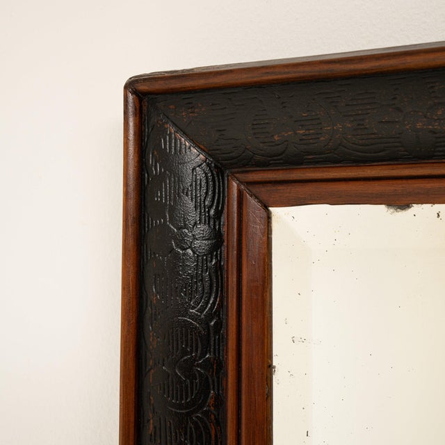 French 19th Century France Bronze Wood Mirror For Sale - Image 3 of 8