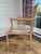 John Rosselli Bamboo White Washed Arm Chair With Striped Cushion Seat For Sale - Image 4 of 14