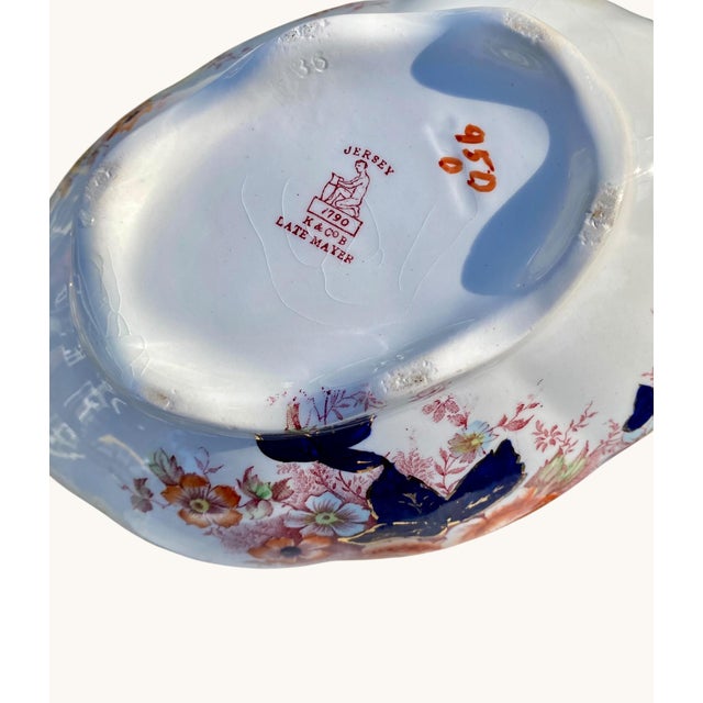 Ceramic Late 19th Century Late Meyer Sauce Tureen on Dish With Serving Spoon/ Ladle. For Sale - Image 7 of 15
