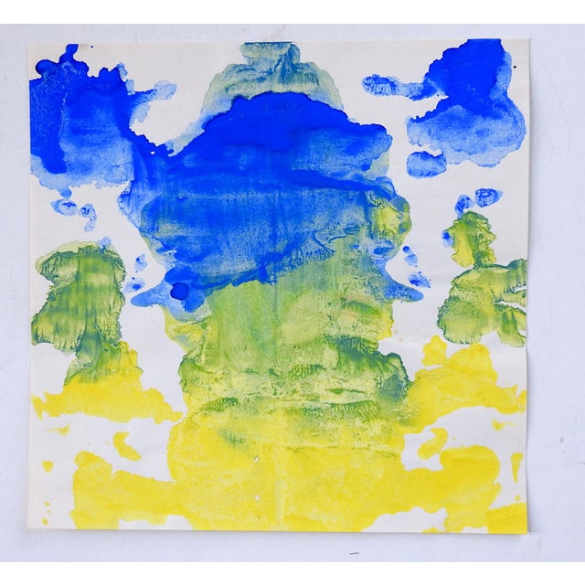 Gouache on paper abstract rorschach test painting. Unsigned. Unframed.