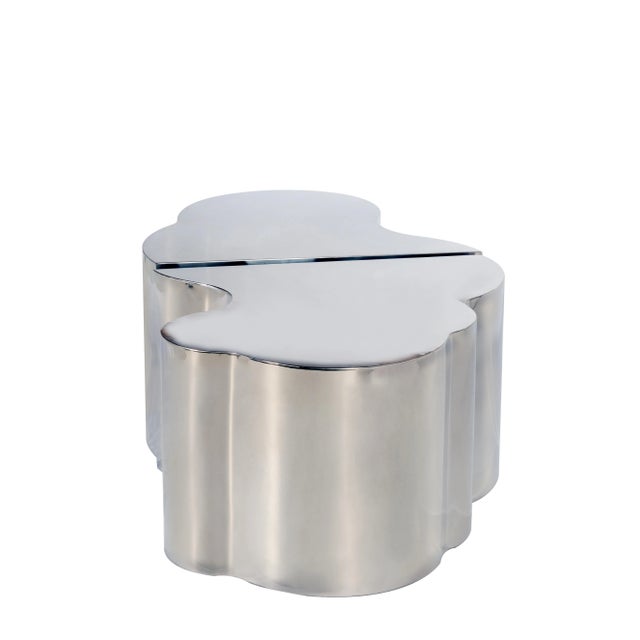 Contemporary Luca Coffee Tables in Silver - a Pair For Sale - Image 3 of 4