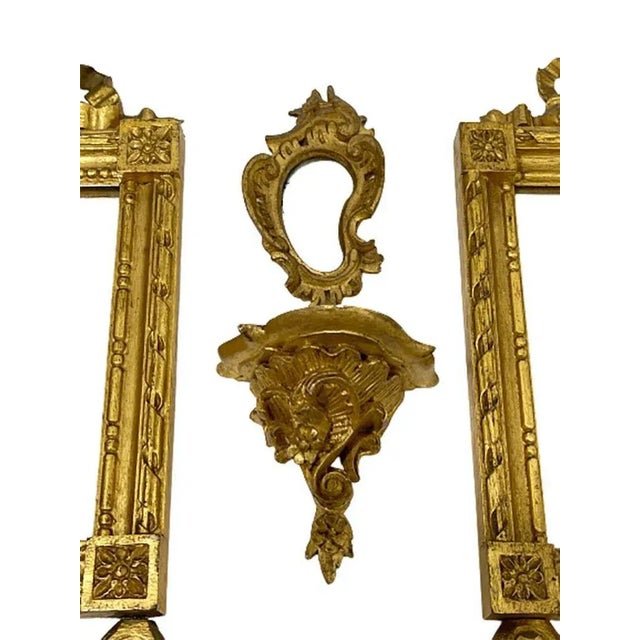 Miniature Giltwood Mirrors and Consoles Set, Set of 6 For Sale - Image 4 of 11