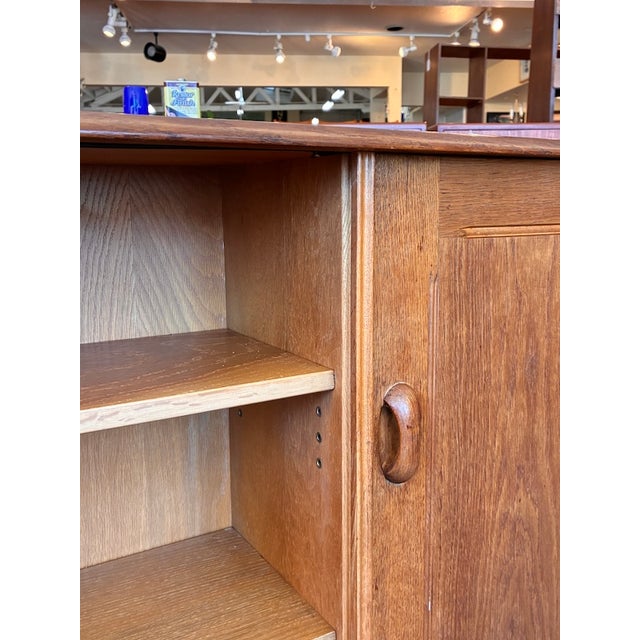 Mid 20th Century English Oak Cabinet / Bookcase by Priory Furniture, Uk c.1950 For Sale - Image 9 of 12