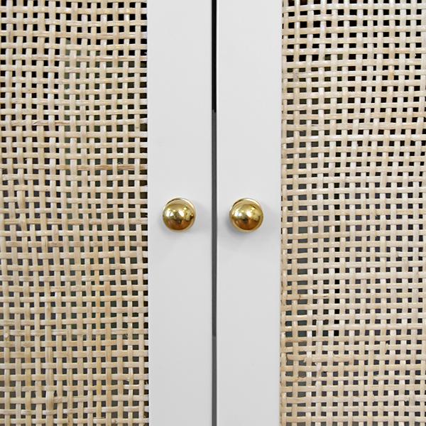 Kenneth Ludwig Chicago Boyd White & Rattan Vanity For Sale - Image 4 of 6