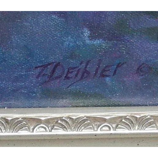 1990s "Foggy Mountain Landscape" Oil Painting by Tim Diebler, Framed For Sale - Image 4 of 4