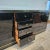 Black Black Lacquered Credenza with Brass Details, 1980 For Sale - Image 8 of 12