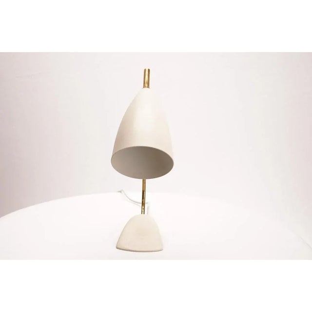 Mid-Century White Table Lamp For Sale - Image 6 of 9