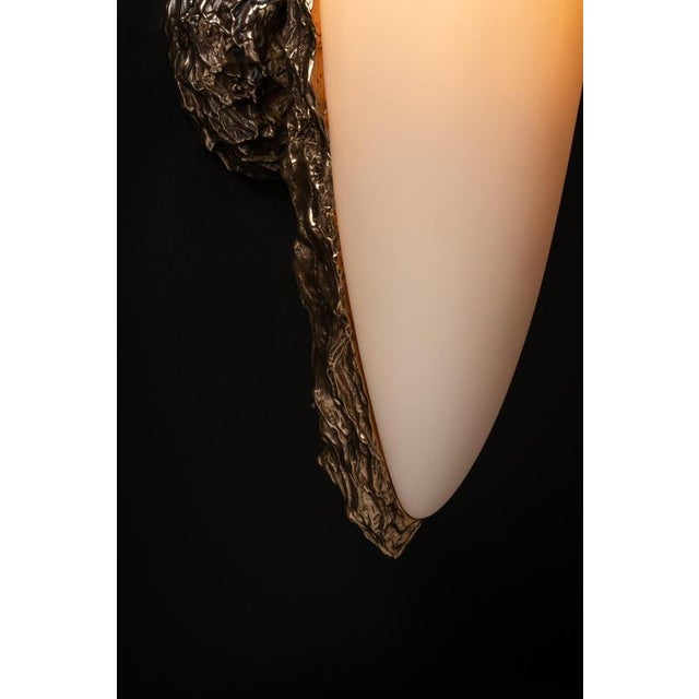 Small LV-426 Sconce in Patinated Cast Bronze by William Guillon For Sale - Image 13 of 18