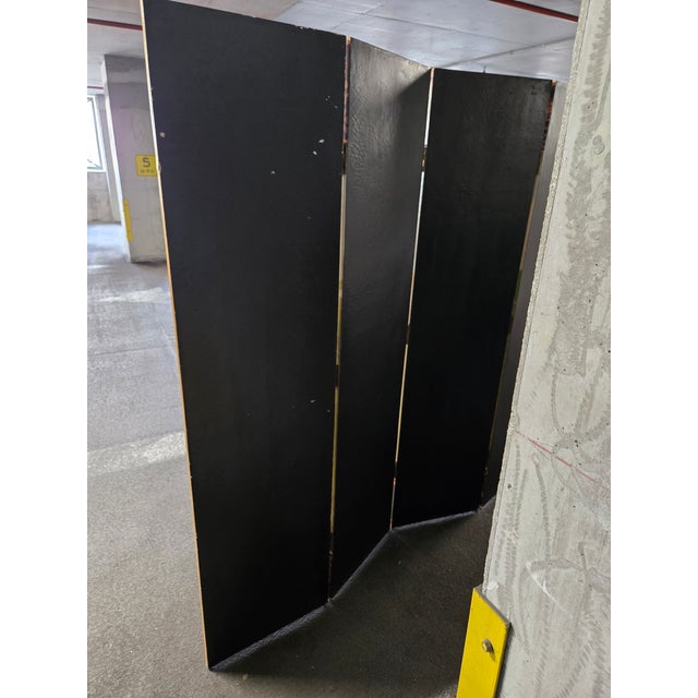 Black Late 20th Century Beautiful Italian Hand Painted Folding Screen of Peasants For Sale - Image 8 of 18