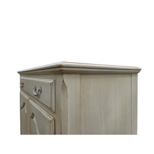 Wood 1990s Ethan Allen Country French Linen Chest Armoire Dresser Chifforobbe White Wood For Sale - Image 7 of 15