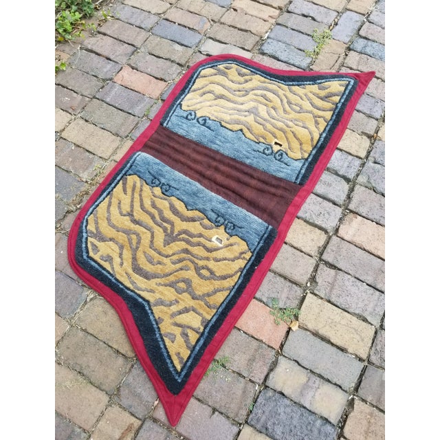 Asian 1980s Tibetan Hand-Knotted Horse Saddle Carpet For Sale - Image 3 of 7