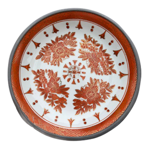 Vintage Japanese Porcelain Pewter Bowl