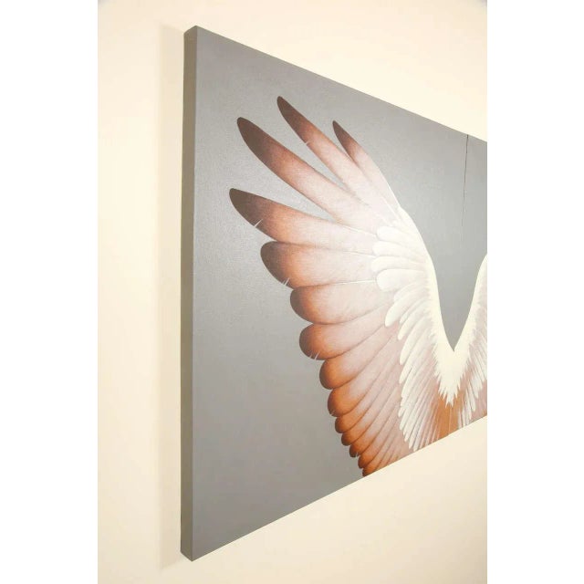 Antique White Double Wings - A Paintings By Lynn Curlee - A Pair For Sale - Image 8 of 11