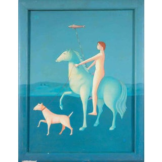 Nude Direction Indicated, 1990s, Oil Painting on Canvas, Framed For Sale