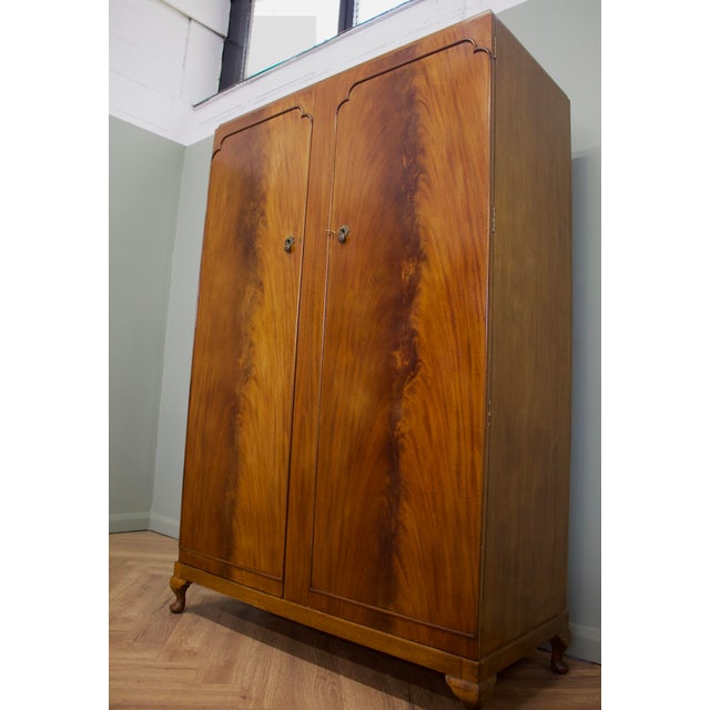 Vintage Burr Walnut Wardrobe, 1950s For Sale - Image 4 of 10