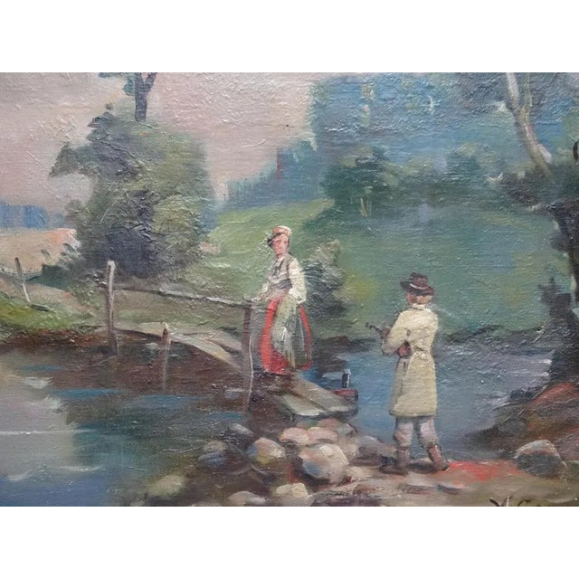 Voldemar Caune, Folk Story, 1950, Oil on Canvas For Sale - Image 4 of 6