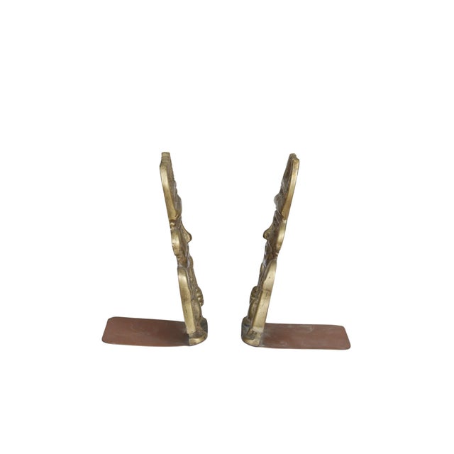 Metal Inca Deity Brass Bookends, a Pair For Sale - Image 7 of 8
