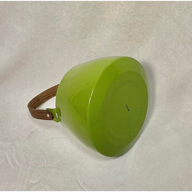 Vintage Enamel Teapot Kettle Avocado Green Made in Japan, C. 1950s-1970s For Sale - Image 9 of 12