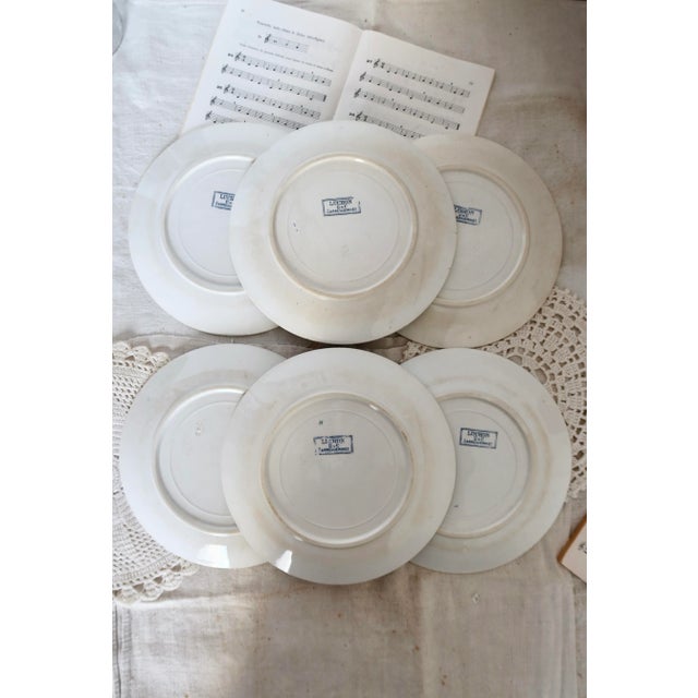 Iron Earth Flat Plates Model Luchon from Sarreguemines U & C, Set of 6 For Sale - Image 5 of 11