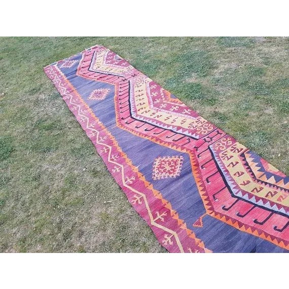 1970s Vintage Turkish Wool Kilim Runner - 2′9″ × 11′1″ For Sale In Philadelphia - Image 6 of 9