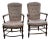 Pair of Antique French Provincial Style Upholstered Rush-Seat Armchairs For Sale