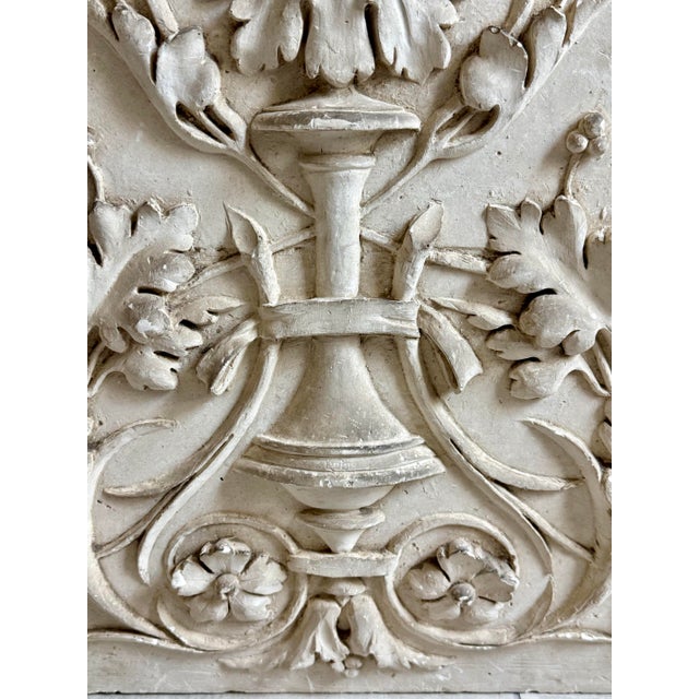 1892 Neoclassical French Large Decorative Architectural Bas-Relief Cast Plaster Workshop Sample, High Relief Scrollwork With Acanthus & Olive Leaves For Sale In San Antonio - Image 6 of 12