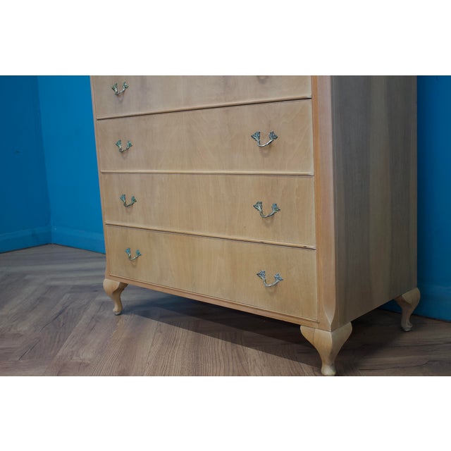 Vintage French Light Limed Chest of Drawers, 1950s For Sale - Image 6 of 8