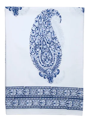 Malabar Large Paisley Flat Sheet, Queen - Deep Blue