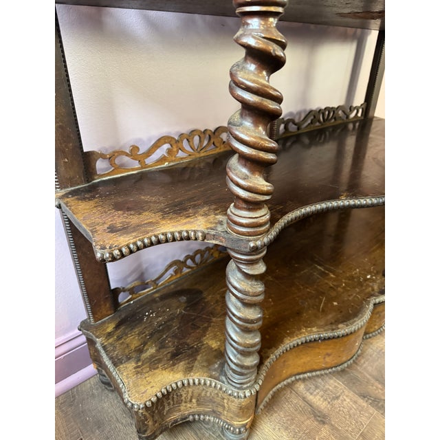 Late 19th Century Victorian Barley Twist Etagere With 2 Drawers and 6 Shelves. For Sale - Image 12 of 13