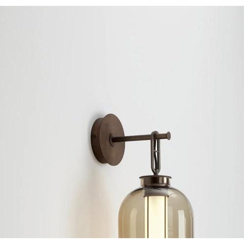 Gold Bai a Ba Ba Bronze-Amber Glass Diffuser Wall Lamp by Neri and Hu for Parachilna For Sale - Image 8 of 11