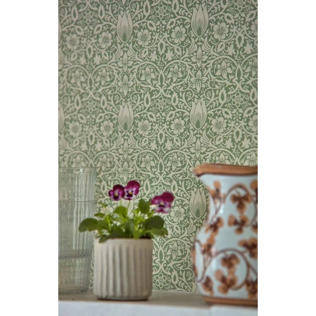English Morris & Co Borage Wallpaper in Leafy Arbour For Sale - Image 3 of 4