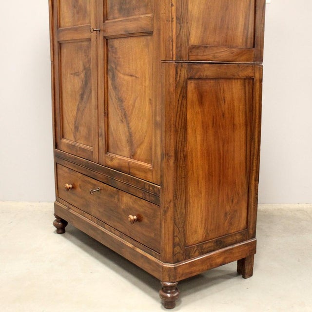 Antique Italian Wardrobe in Walnut, 1800s For Sale - Image 9 of 15