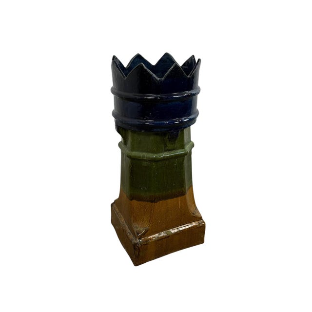 Antique French Glazed Ceramic Chimney Pot, 1890s For Sale - Image 9 of 9