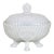 Portieux Vallerysthal White Opaline Milk Glass French Candy Dish With Lid 4733b For Sale