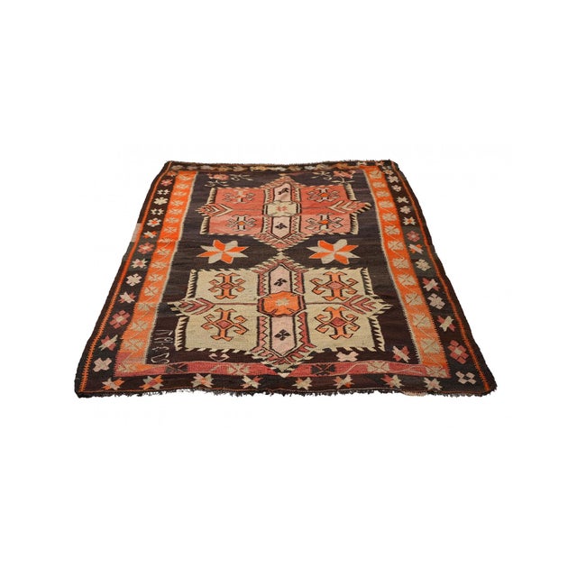 Mid-Century Modern Vintage Turkish Kars Kilim Rug - 5`3″ X 8`4″ For Sale - Image 3 of 6