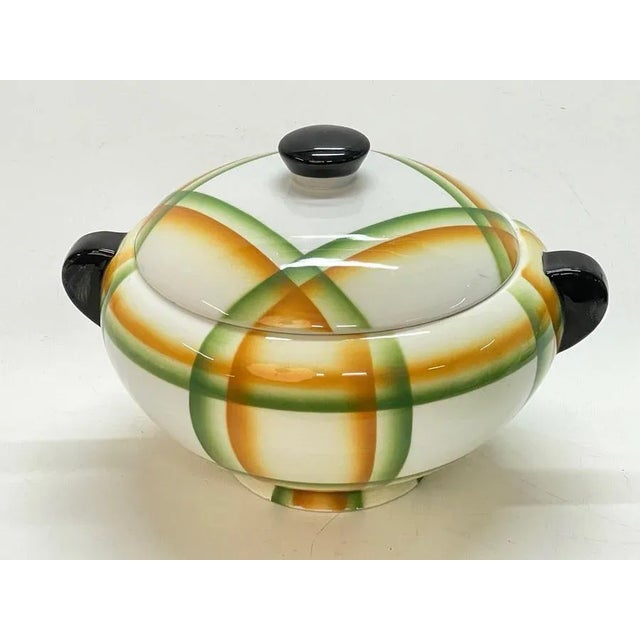 Italian Futurist Airbrushed Ceramic Soup Bowl by Angelo Simonetto, 1930s For Sale - Image 11 of 18