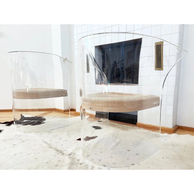 Vintage 1970s Acrylic Glass Armchair Attributed to Vladimir Kagan For Sale - Image 10 of 12