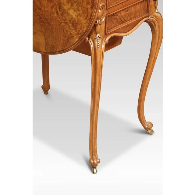 Wood Figured Walnut Side Table, 1890s For Sale - Image 7 of 10
