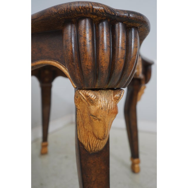 Leather Top Regency Style Rams Head Games Table For Sale - Image 12 of 13