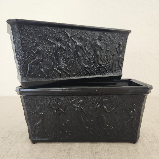 Neoclassical Vintage Black Amethyst Cachepot Jardinieres, a Pair For Sale - Image 3 of 12
