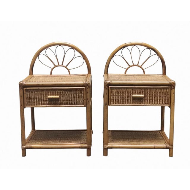 Nighstands in Rattan and Bamboo from Dal Vera, 1960s, Set of 2 For Sale - Image 6 of 6
