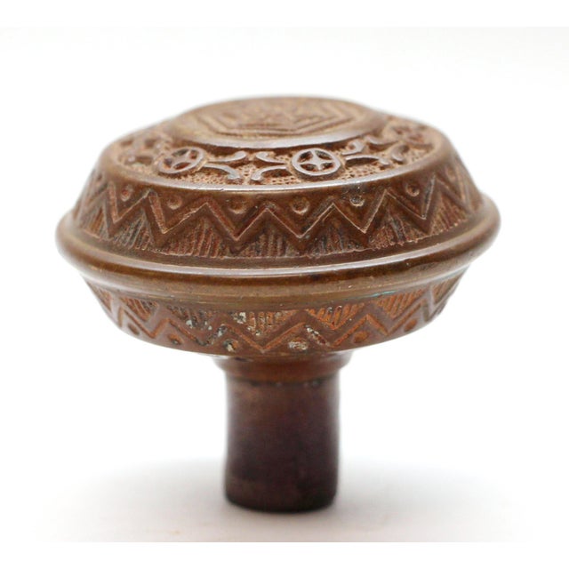 Traditional Antique Cast Bronze Vernacular Passage Door Knob For Sale - Image 3 of 4